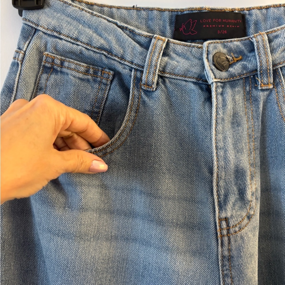 Love Of Humanity Wide-Leg Jeans Sz 3/26 NWOT - Picture 3 of 6